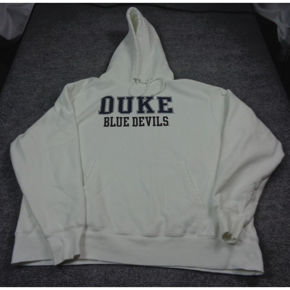 Duke Blue Devils University Champion Reverse Weave Hoodie Mens 2XL White
